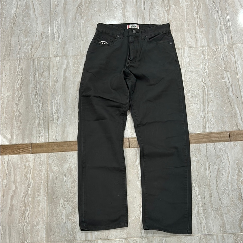 PushPull Grey Jeans w/ wording on back pocket and smiley face inside the pocket